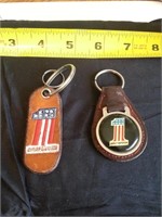 2 PC HARLEY DAVIDSON KEY CHAINS, LEATHER