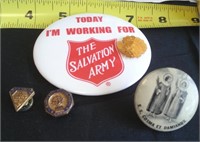 ASSTD PINS, NAVY, SALVATION ARMY, ANTQ PIN