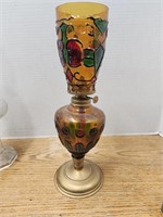 Vintage Stained Glass Oil Lamp
