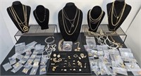 OVER 100 PIECES OF GOLD TONE JEWELRY