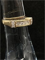 Pretty 14k Gold Ring with Square & Round CZ’s
