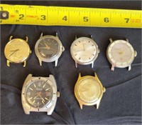 6 PC ASSTD MEN'S WATCH FACES, GOLD/SILVER TONE #5