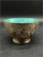 Mid Century Towle Silver/Turquoise Enamel Bowl