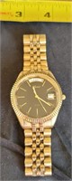 BELAIR GOLD TONE TIME WATCH #8, DAY/DATE, DIVER