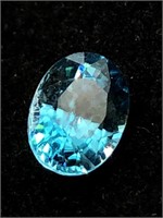 G10946 2.00ct Blue Zircon 8x6mm Oval Loose Gem in