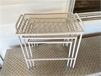 MCM Metal Outdoor Patio Nesting Tables - Set of 3