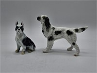 2 PORCELAIN DOGS - TALLEST IS 4"