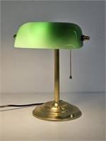 GREEN GLASS BANKERS LAMP - WORKING