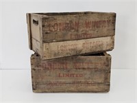 2 LONDON WINERY LIMITED WOOD BOXES