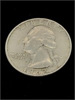 1962-D 25C Washington Silver Quarter Coin