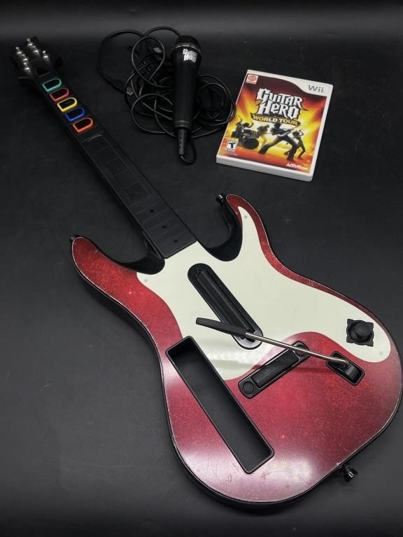 Guitar Hero Guitar, Game and Microphone