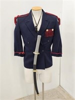 MILITARY COSTUME JACKET WITH PLASTIC SWORD