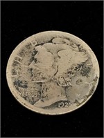 Vintage 1925 10C Mercury Silver Dollar Coin