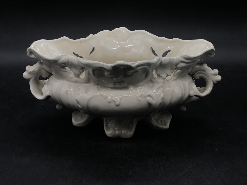 Vintage Japanese White Porcelain Cachepot Planter