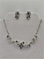 CORO NECKLACE - 14"  & EARRINGS  1" X 3/4"