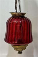 WONDERFUL ELECTRIFIED HANGING OIL LAMP SWAG LIGHT