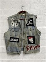 Custom Denim Vest Painted On w/ Patches