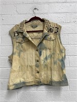 Custom Bleach Washed Denim Vest w/ Studs
