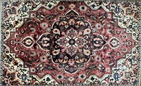 ORNATE CIRCA 1950'S HAND KNOTTED PERSIAN WOOL RUG