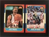 1986 Fleer Alex English & Xavier McDaniel Cards