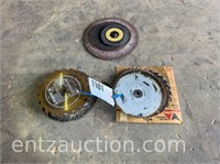 LOT OF SAW BLADES & GRINDING WHEELS