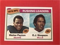 1977 Topps Walter Payton & O.J. Simpson Card