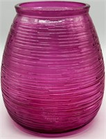 Ribbed Amythest Vase from Recycled Glass, Spain