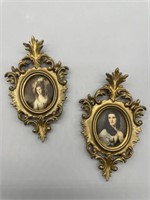 (2) Portrait of a Lady in Ornate Frames