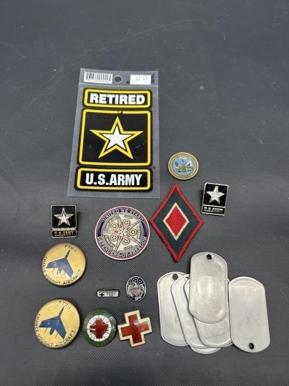 Military Badges, Medals, Pins,  Blank Dog Tags