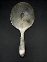 Vintage Silver Plate Hand Held Vanity Mirror