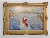 JESUS WALKING OVER THE SEA OF GALILEE - OIL
