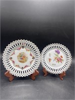 Vintage Set of Porcelain Lattice Plates