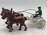 Vintage Cast Iron Jockey and Horses