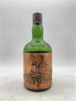Vintage Bronze Covered Bottle 9"