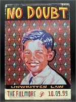 No Doubt Unwritten Law Fillmore Poster 1999