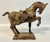 INTERESTING DECORATIVE ORIENTAL CAST HORSE