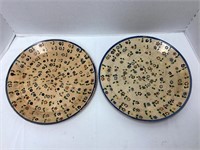 Two Antique Mexican Pottery Plates