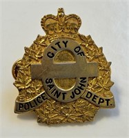 EARLY ST. JOHN CITY POLICE BADGE