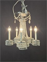 CRYSTAL CHANDELIER - 17" DIA X 20" LONG - WORKS