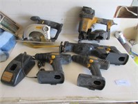 LOT ASSORTED TOOLS- NO BATTERY- NO TESTED