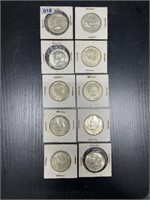10 silver half dollars
