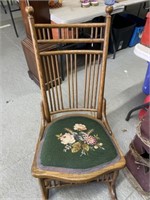 Antique Rocking Chair with needle point