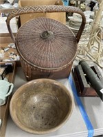 Stoneware bowl and basket