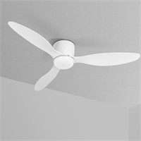 $110  White Ceiling Fan  52in  6-Speed  LED Light