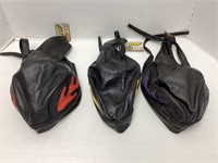 Three New Leather Skull Caps with Flame Design