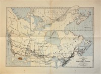1914 HAND COLORED DOMINION OF CANADA MAP
