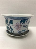 Asian Flower Pot with Saucer