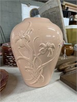Vintage pink pottery vase