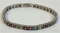 BEAUTIFUL STERLING AND GEMSTONE BRACELET