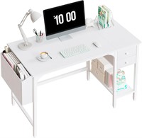 $85  Lufeiya White Desk  40 Inch  with Drawers